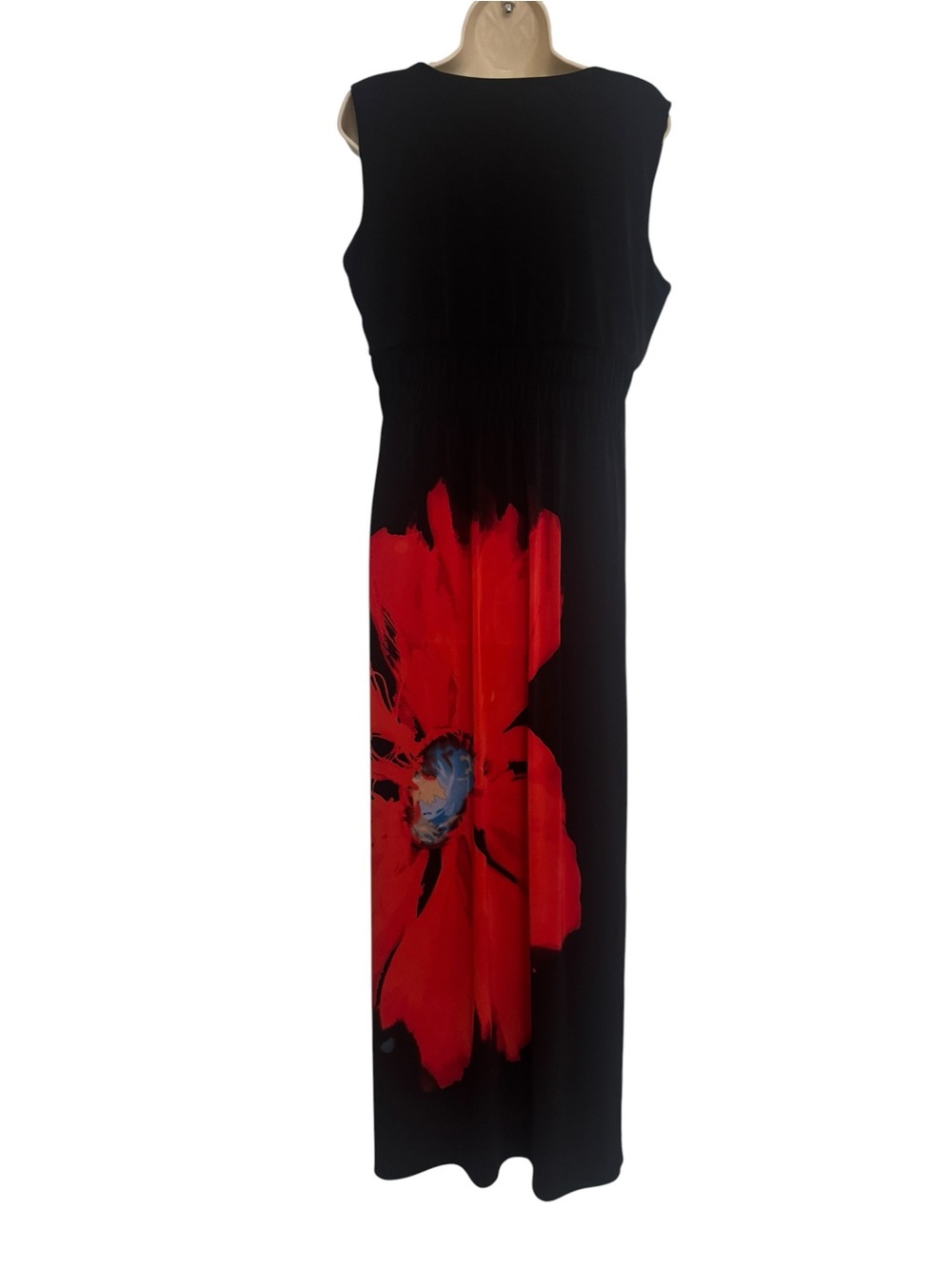 Nina Leonard Women's Floral sleeveless V Neck dress Sz L - Picture 2 of 3